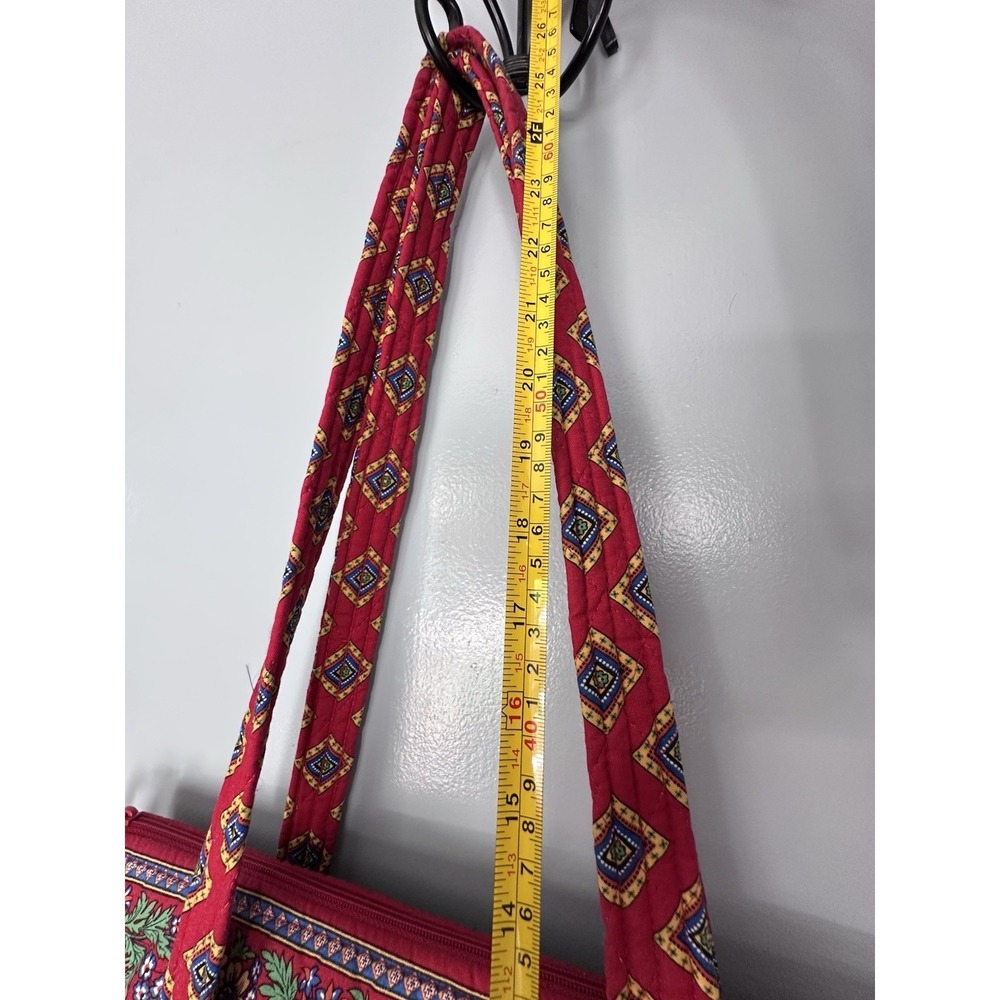 Vera Bradley Betsy Purse Tote Villa Red Pattern Retired Shoulder Bag Vintage - Picture 14 of 16